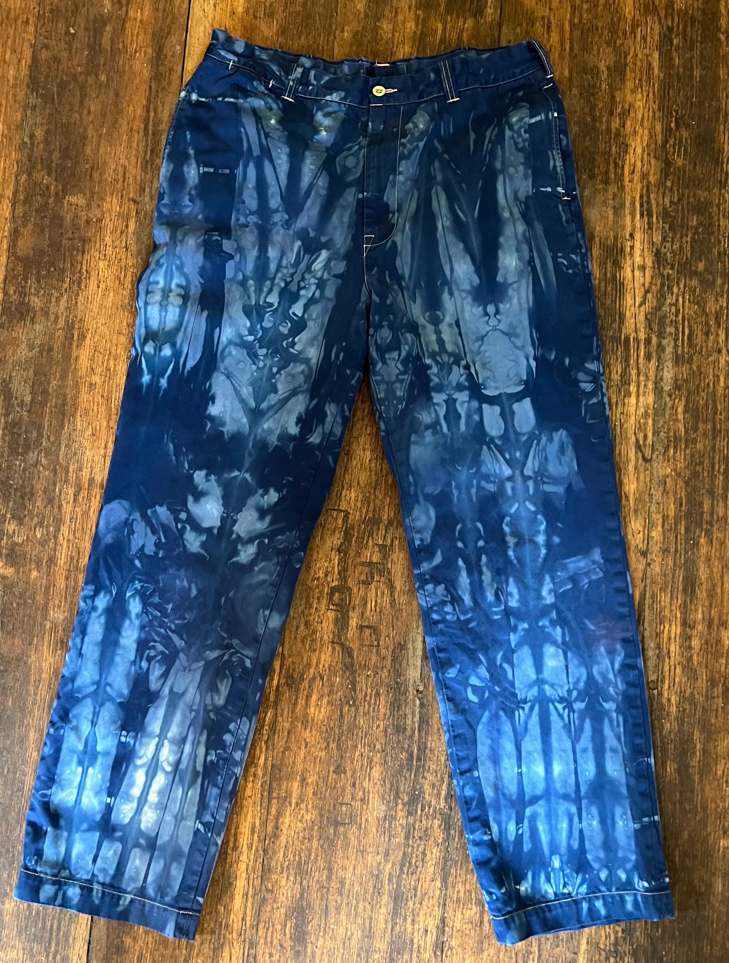 Navy crinkle pants 38”x34”