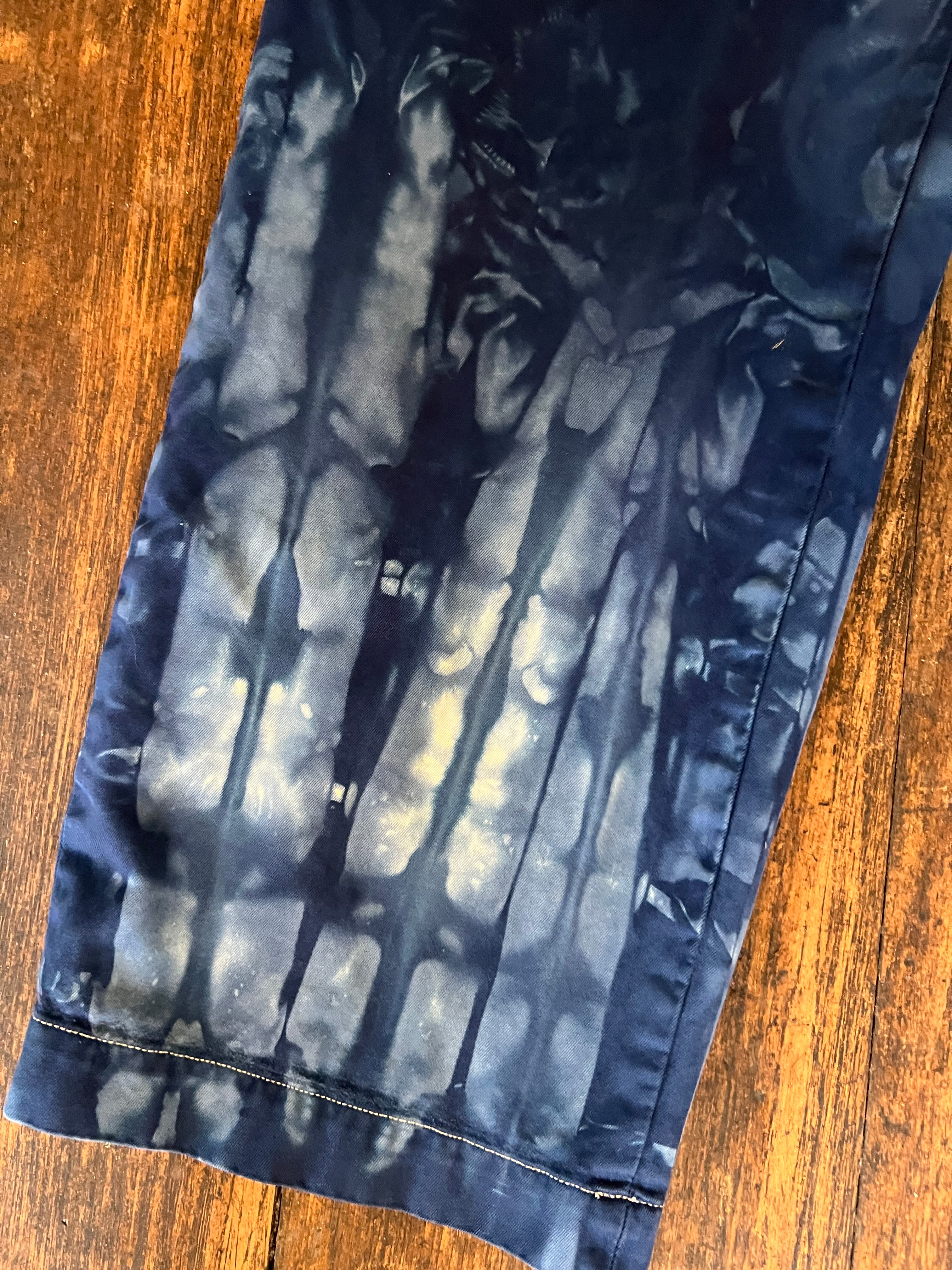 Navy crinkle pants 38”x34”